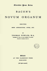 The New Organon - Francis Bacon